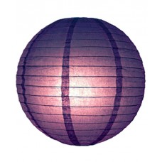 12" Paper Lanterns Round 'Purple' - Regular Wire Ribbed
